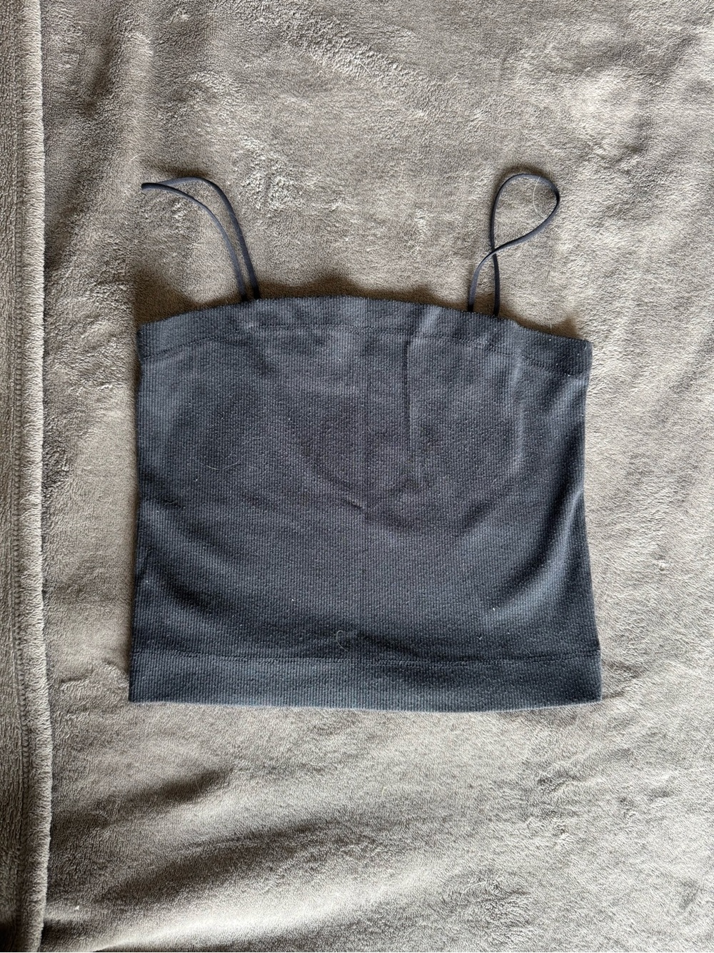 American Eagle Outfitters Black Ribbed Spaghetti Strap Tank